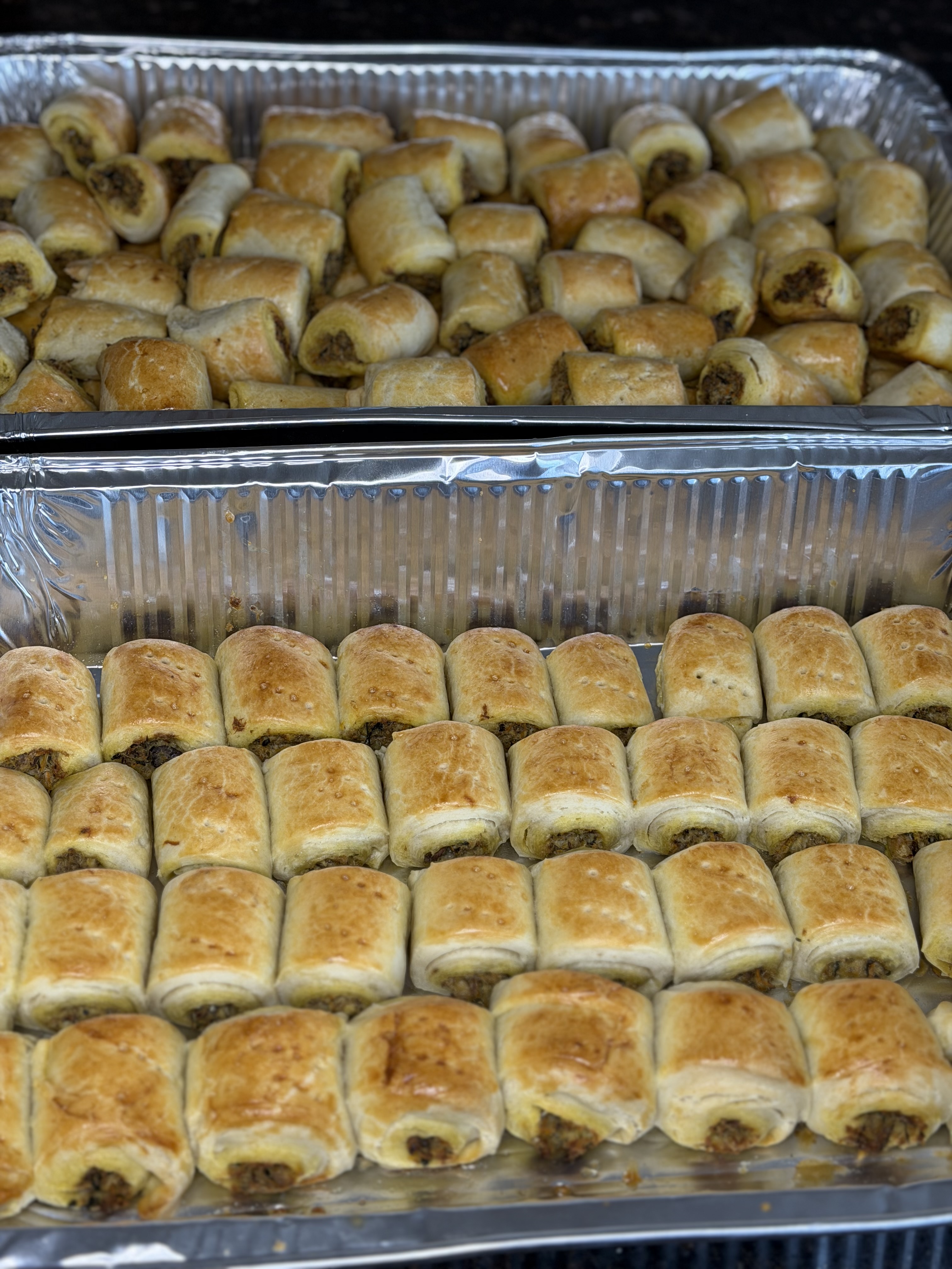 Trays of fish rolls